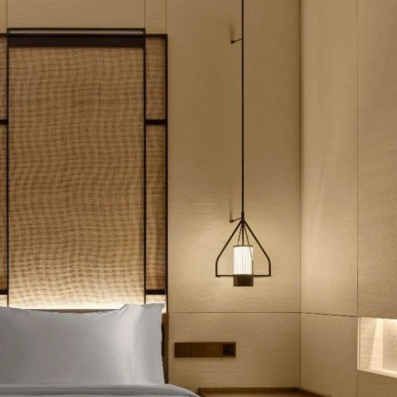 Modern Industrial Marble Pendant Light with Cone Iron Frame LED for Bedroom