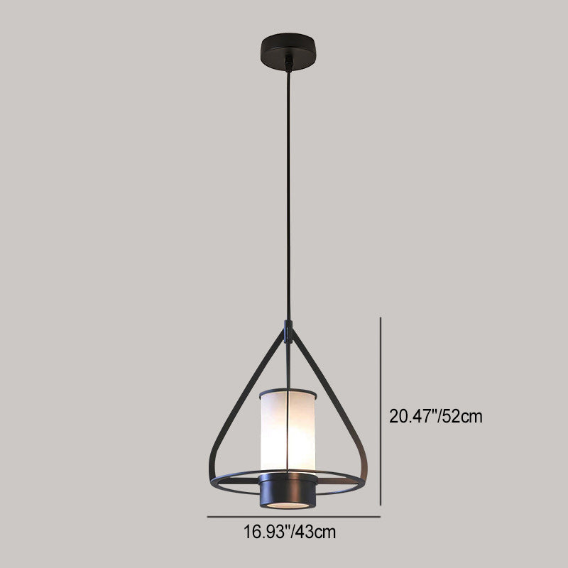 Modern Industrial Marble Pendant Light with Cone Iron Frame LED for Bedroom