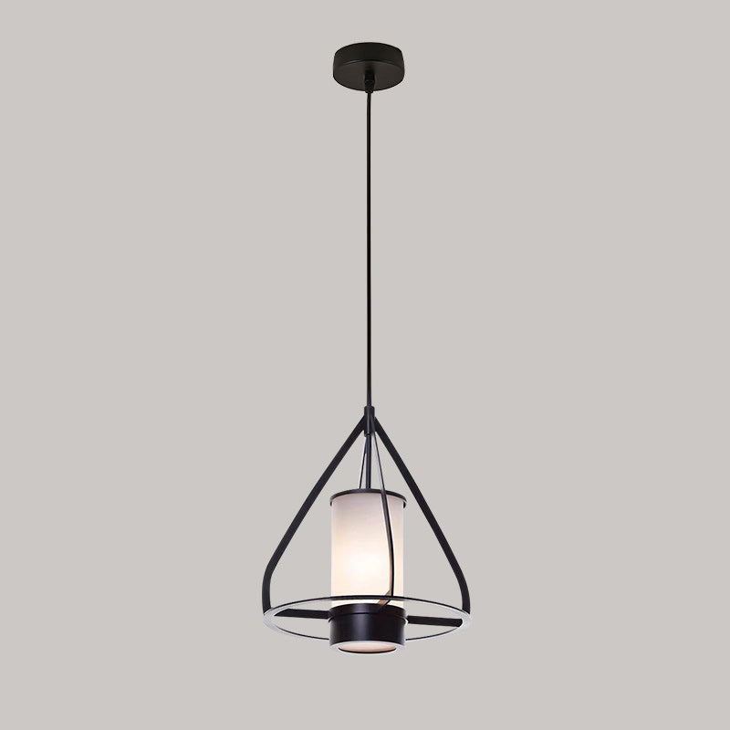 Modern Industrial Marble Pendant Light with Cone Iron Frame LED for Bedroom