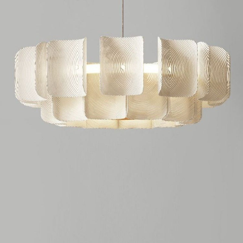 Round French LED Chandelier with 2-Tier Design – Copper & Acrylic Fixture for Living Room