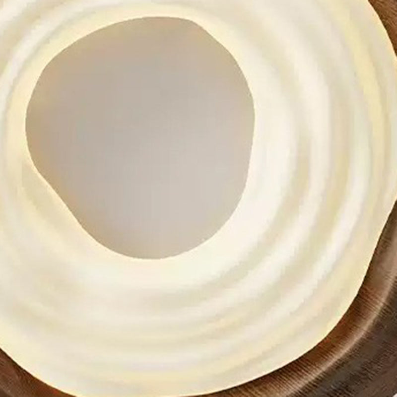 寝室用伝統的なヴィンテージ木目調ラウンドアイアンPE LEDフラッシュマウントシーリングライト