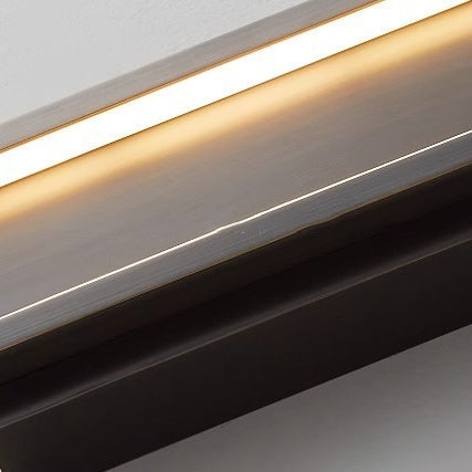 Modern Minimalist Wall Sconce – Rectangular Copper LED Lamp for Bedroom