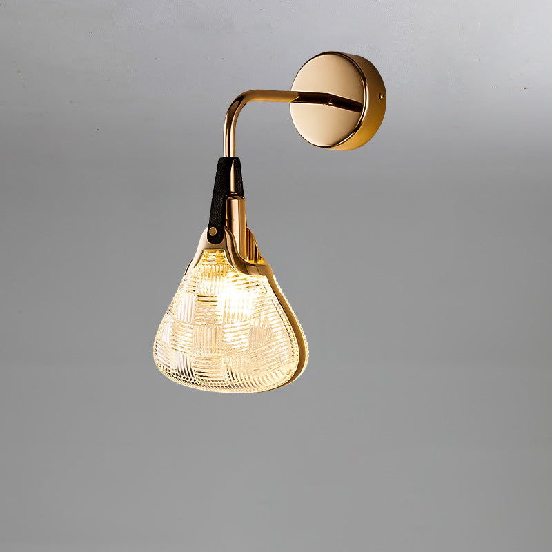 Moderne, kreative Wandleuchte – 1-flammige Handtaschenlampe aus Eisen und Acryl fürs Schlafzimmer