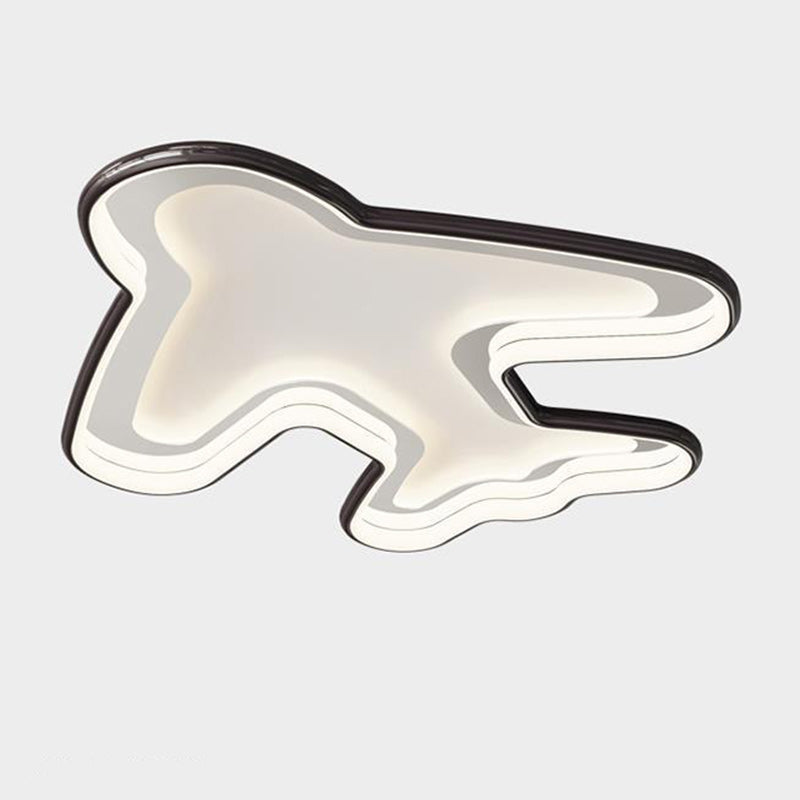 Modern Simplicity Kids Airplane Metal Aluminum PC LED Flush Mount Ceiling Light For Bedroom