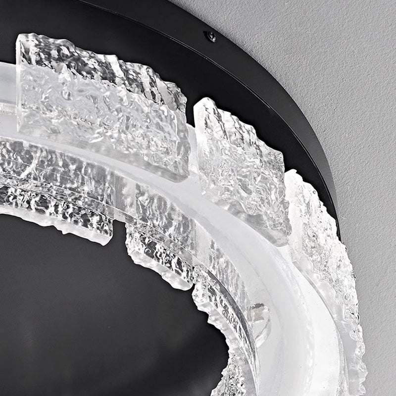 Contemporary Nordic Round Aluminum Resin LED Flush Mount Ceiling Light For Bedroom