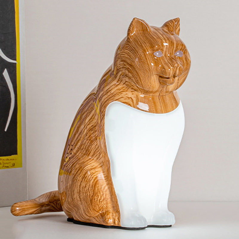 Modern Art Deco Cute Kitty Plastic Table Lamp LED for Bedroom