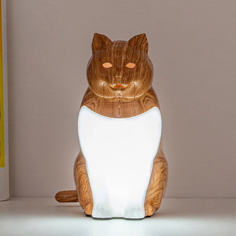 Modern Art Deco Cute Kitty Plastic Table Lamp LED for Bedroom