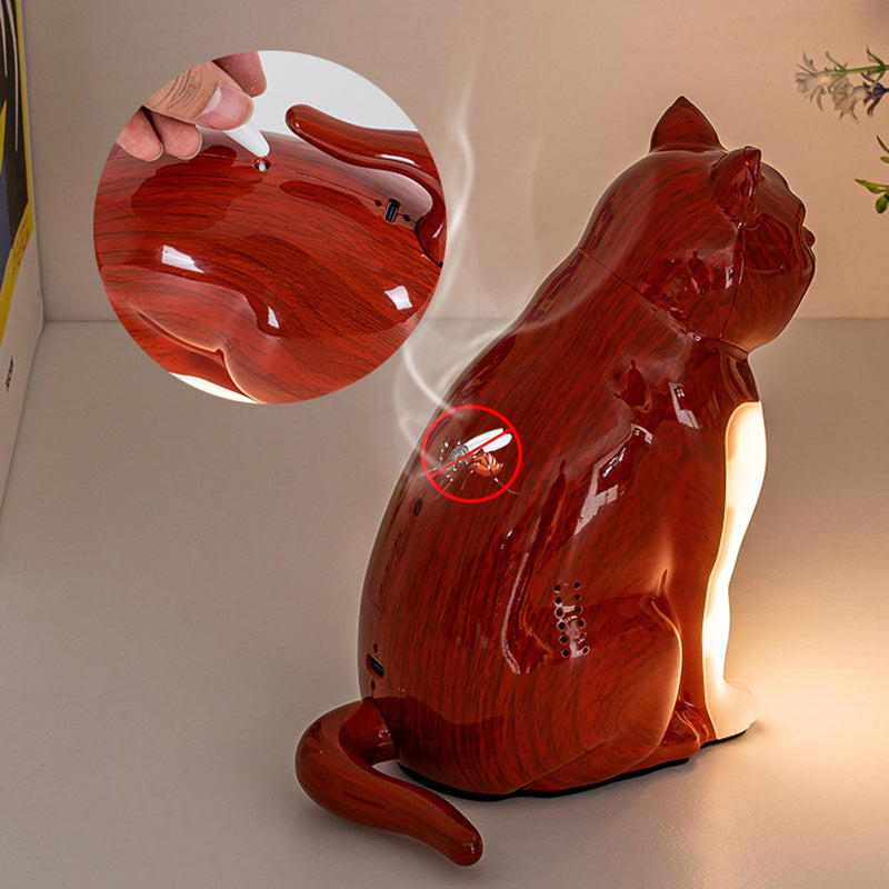 Modern Art Deco Cute Kitty Plastic Table Lamp LED for Bedroom