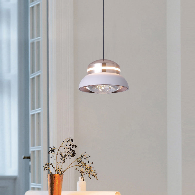 Contemporary Dome LED Pendant Light – Creative Aluminum & Acrylic Hanging Lamp for Bedroom