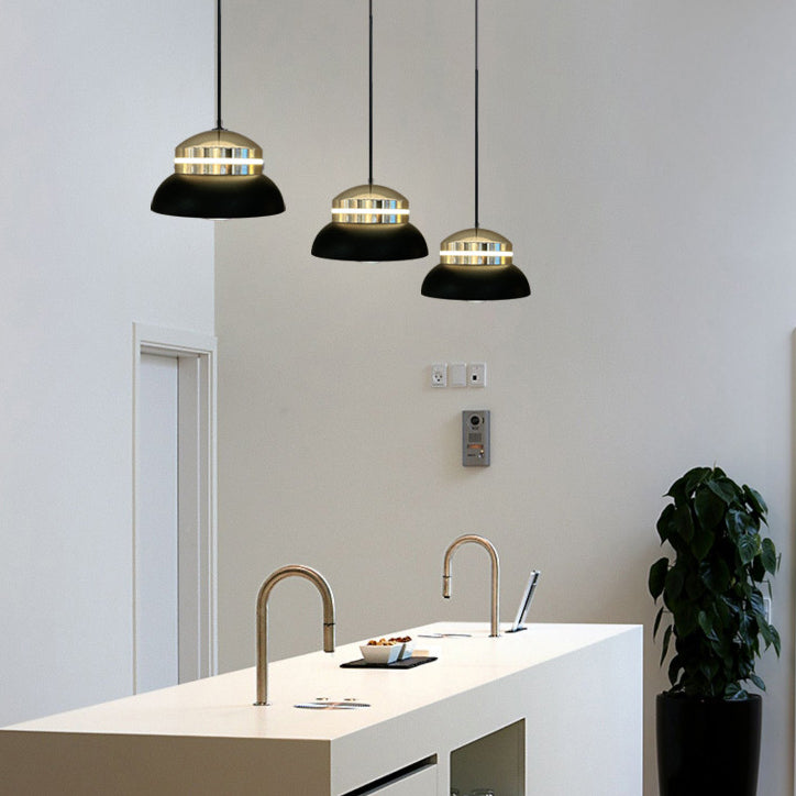 Contemporary Dome LED Pendant Light – Creative Aluminum & Acrylic Hanging Lamp for Bedroom