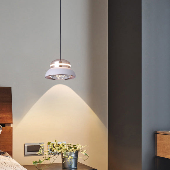 Contemporary Dome LED Pendant Light – Creative Aluminum & Acrylic Hanging Lamp for Bedroom