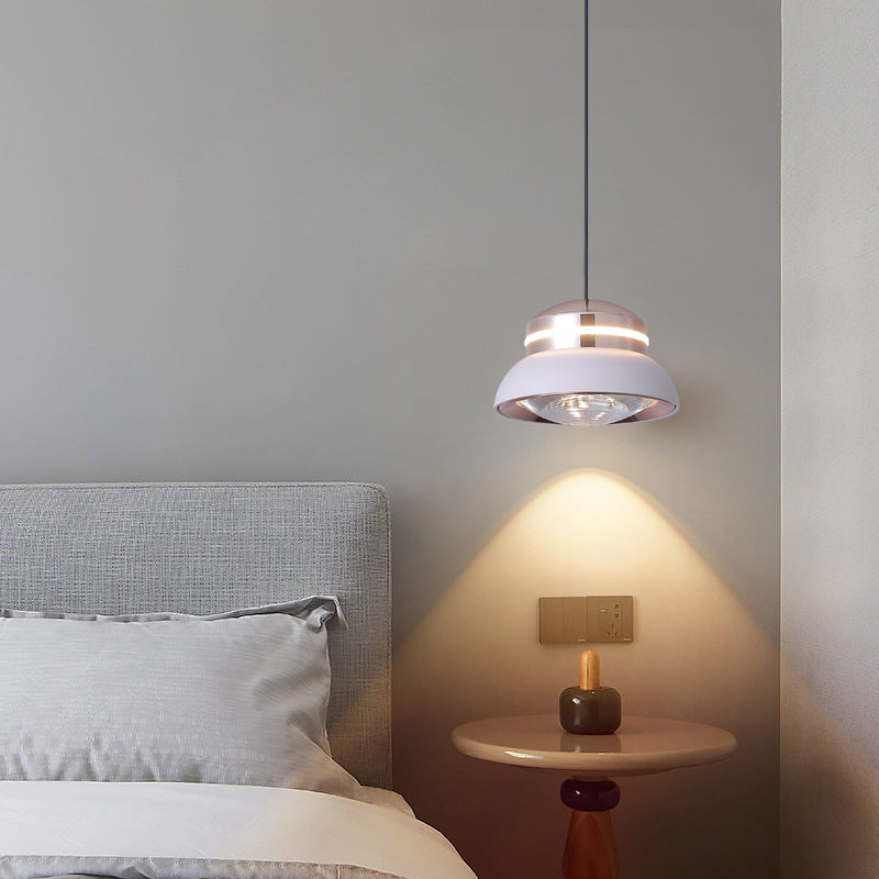 Contemporary Dome LED Pendant Light – Creative Aluminum & Acrylic Hanging Lamp for Bedroom
