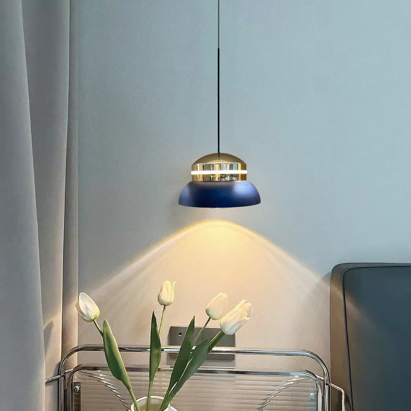 Contemporary Dome LED Pendant Light – Creative Aluminum & Acrylic Hanging Lamp for Bedroom