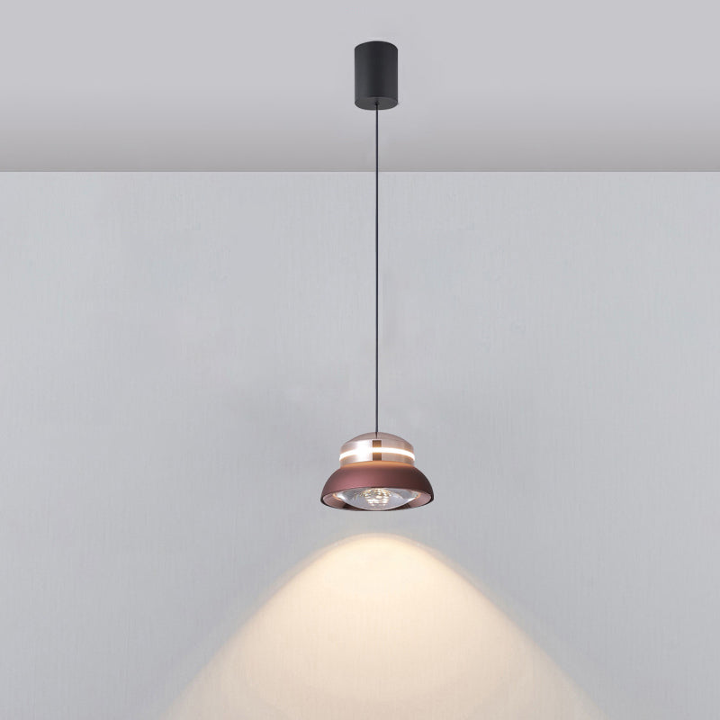 Contemporary Dome LED Pendant Light – Creative Aluminum & Acrylic Hanging Lamp for Bedroom