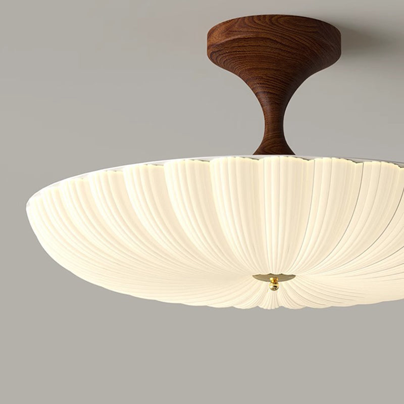 Traditional Chinese Dome LED Ceiling Light – Semi-Flush Mount in Acrylic & Iron for Bedroom