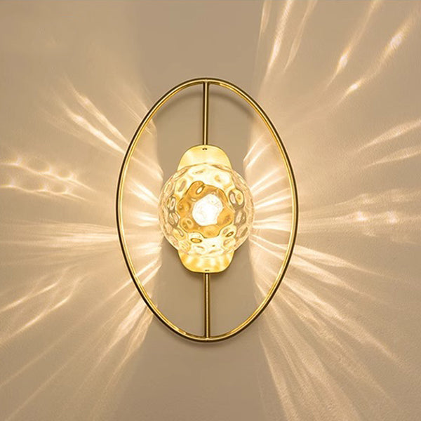 Contemporary Nordic Oval Iron 1-Light Wall Sconce Lamp For Living Room
