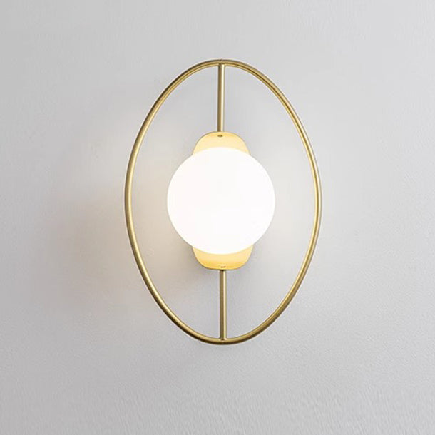 Contemporary Nordic Oval Iron 1-Light Wall Sconce Lamp For Living Room