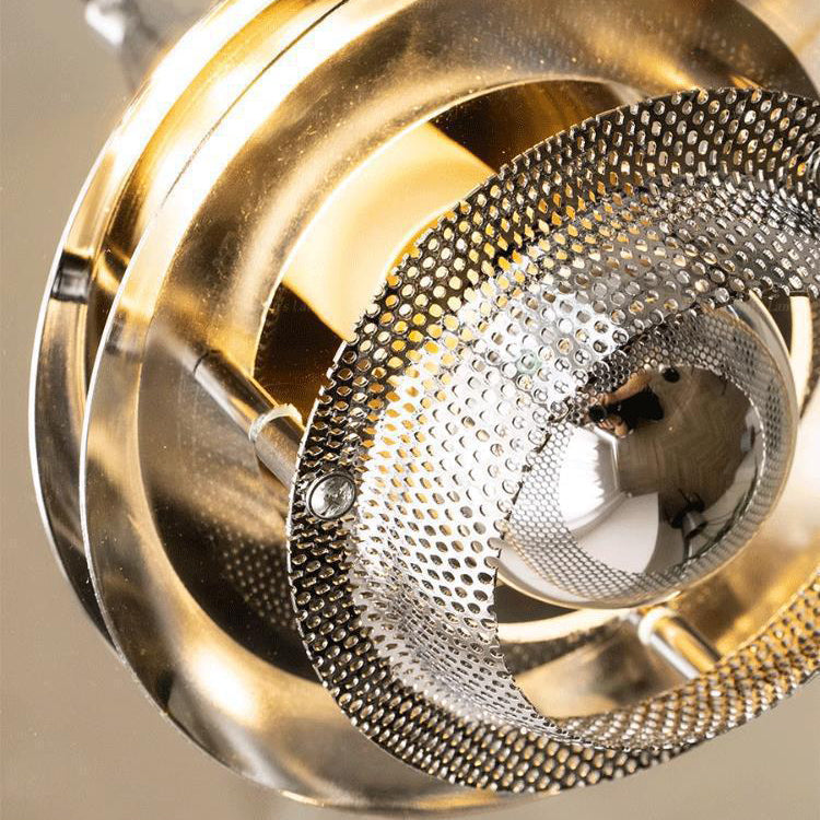 Contemporary Scandinavian Flying Saucer Iron Glass 1-Light Pendant Light For Living Room