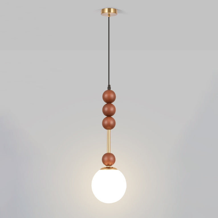 مصباح معلق فرنسي تقليدي من الحديد والزجاج على شكل كرة من طراز مودو، مصباح واحد لغرفة النوم