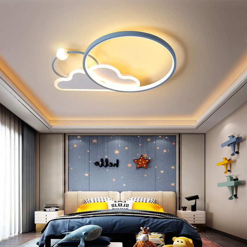 Contemporary Creative Cloud Circle Iron LED Flush Mount Ceiling Light For Bedroom