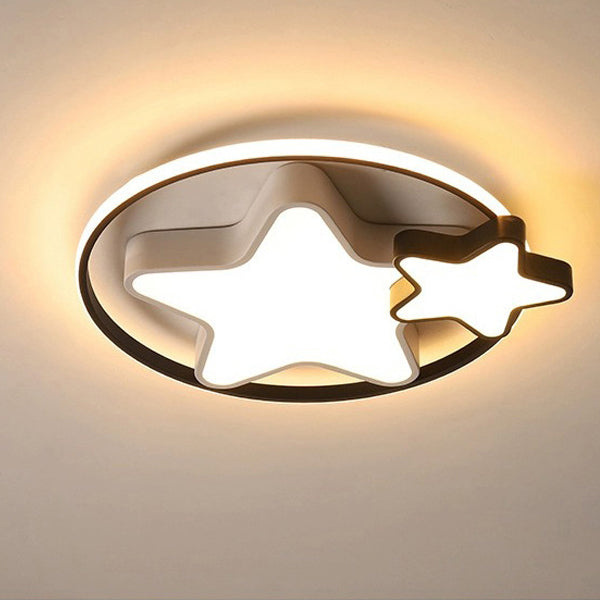 Modern Simplicity Star Iron LED Flush Mount Ceiling Light For Bedroom