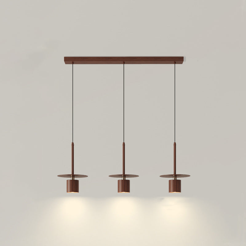 Traditional Chinese Cylinder Iron LED Chandelier Island Light For Living Room