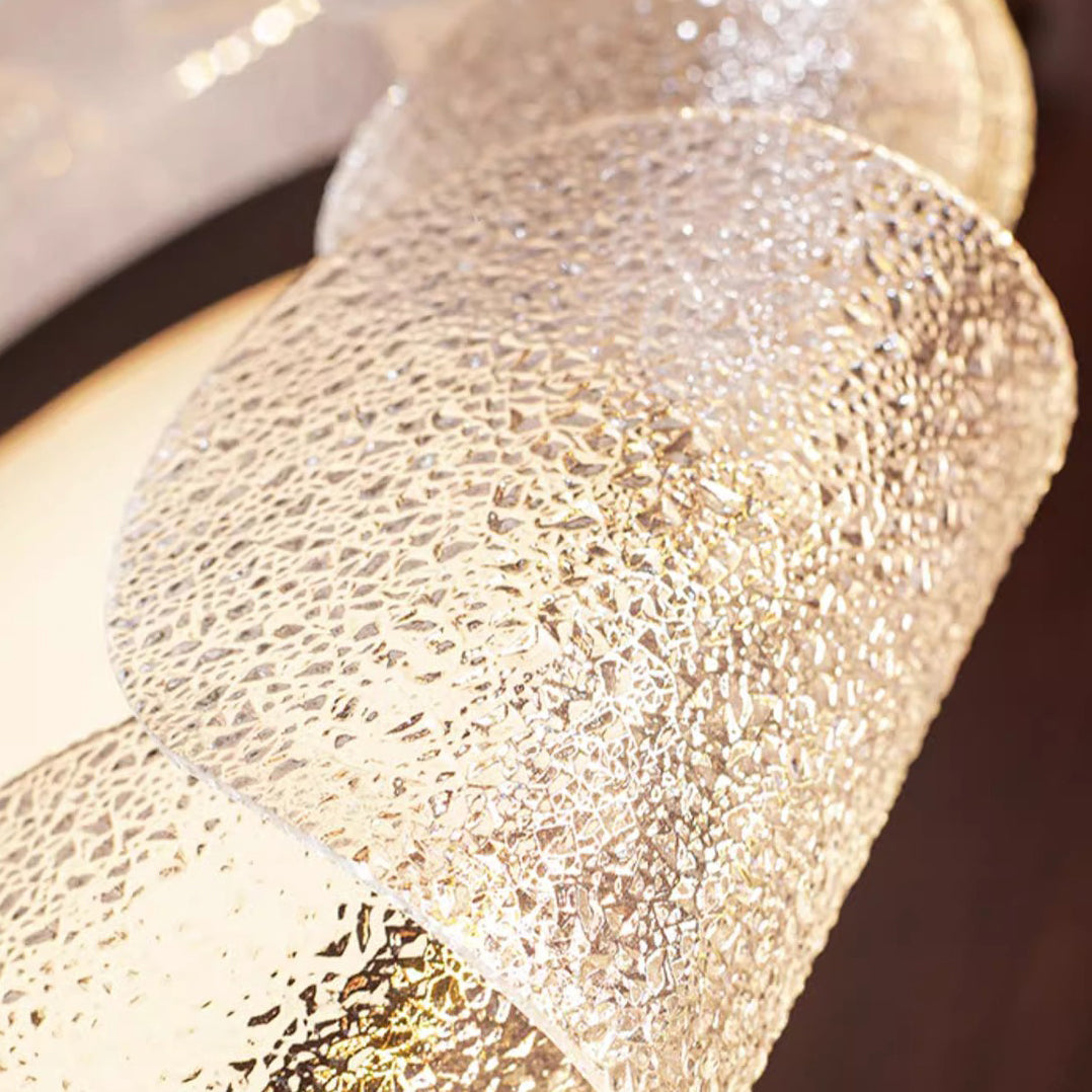 مصباح سقف LED دائري تقليدي عتيق مصنوع من الحديد والزجاج وشبه مسطح لغرفة النوم