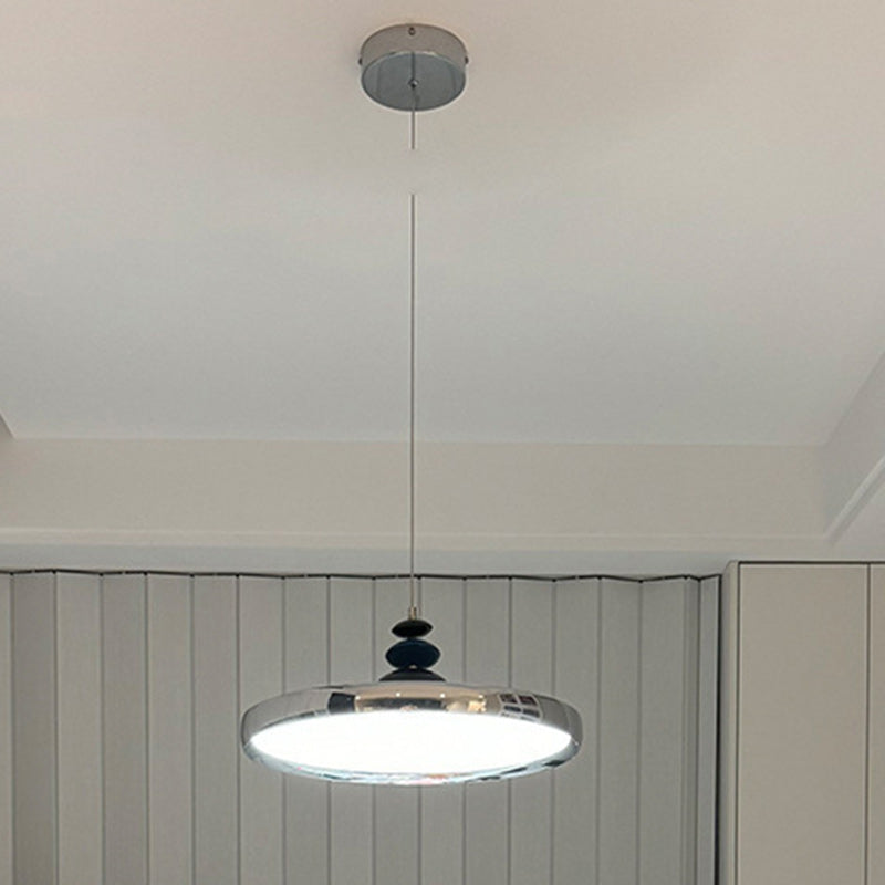 Modern Simplicity Flying Saucer Round Aluminum Acrylic LED Pendant Light For Living Room