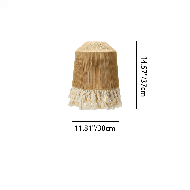 Traditional Japanese Cone Hemp Rope 1-Light Wall Sconce Lamp For Bedroom