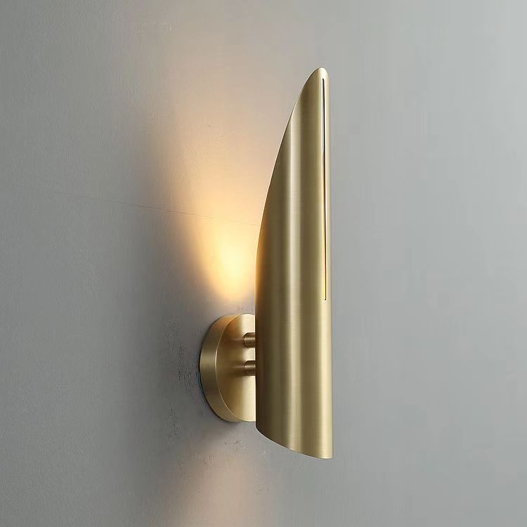Contemporary Nordic Tube Iron 1-Light Wall Sconce Lamp For Bedroom
