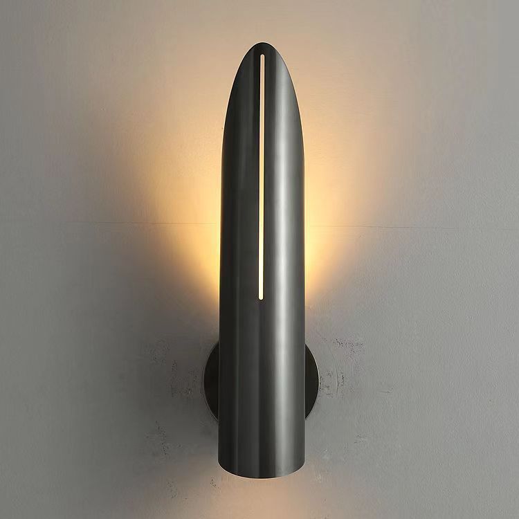 Contemporary Nordic Tube Iron 1-Light Wall Sconce Lamp For Bedroom