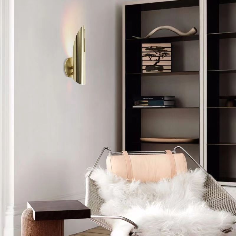 Contemporary Nordic Tube Iron 1-Light Wall Sconce Lamp For Bedroom