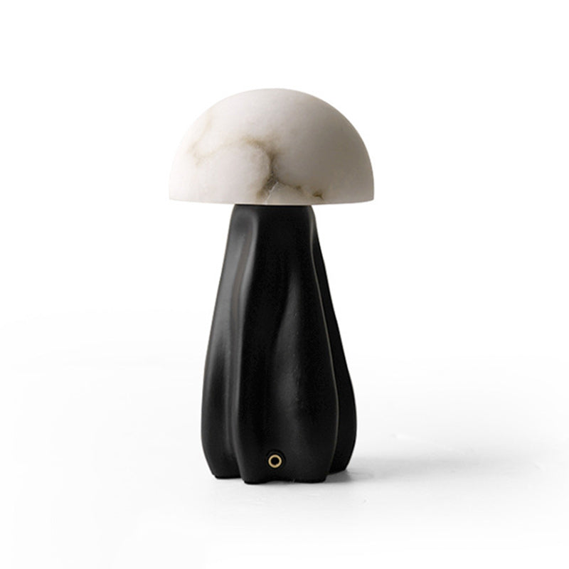 Contemporary Creative Mushroom Marble 1-Light Table Lamp For Bedroom