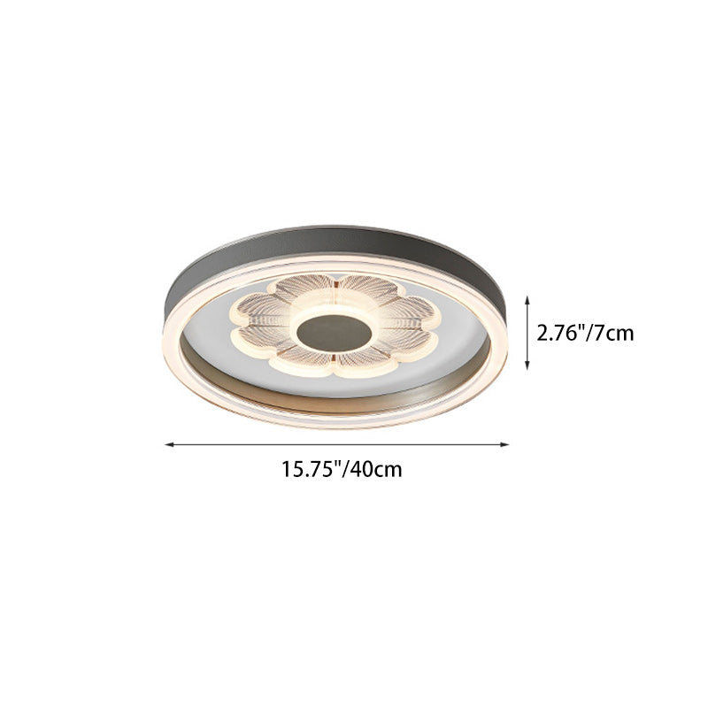 Modern Simplicity Round Iron Aluminum Acrylic Leather LED Flush Mount Ceiling Light For Bedroom