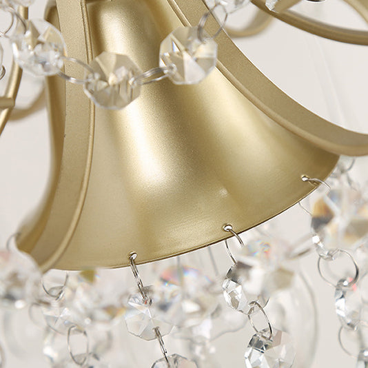Contemporary Creative Cone Metal Crystal 1-Light Table Lamp For Bedroom