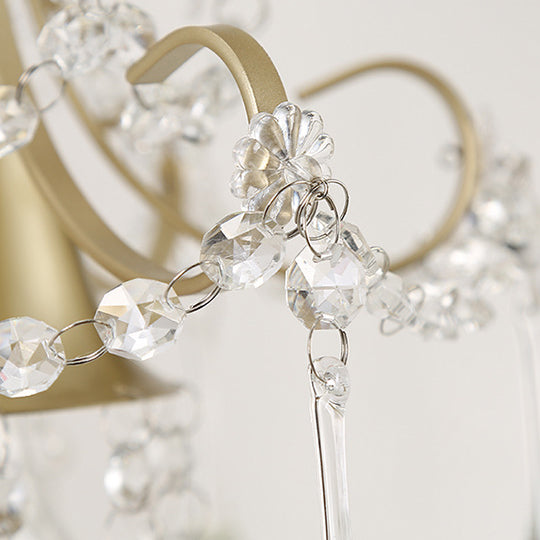 Contemporary Creative Cone Metal Crystal 1-Light Table Lamp For Bedroom