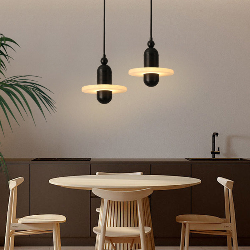 Contemporary Creative Bottle Spanish Marble Aluminum LED Pendant Light For Bedroom