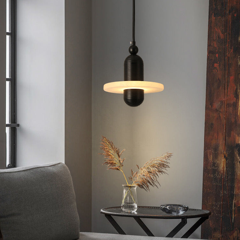 Contemporary Creative Bottle Spanish Marble Aluminum LED Pendant Light For Bedroom