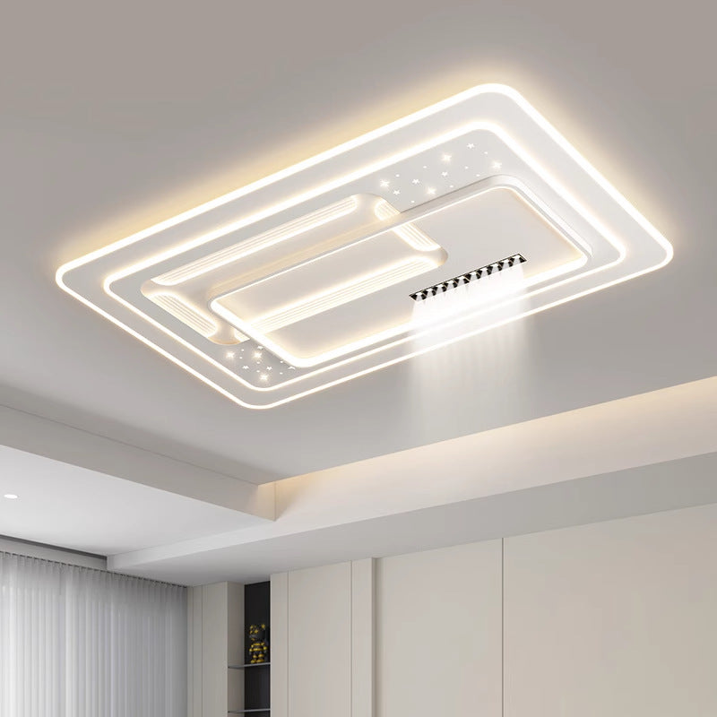 Contemporary Luxury Rectangular Iron Acrylic LED Flush Mount Ceiling Light For Living Room