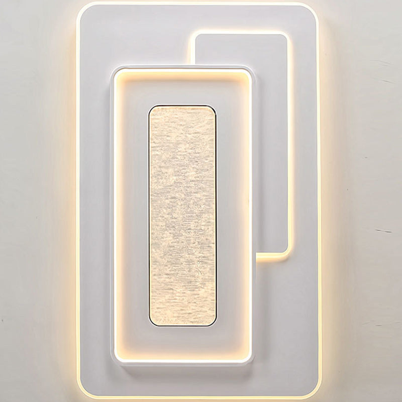 Modern Luxury Rectangular Iron Acrylic LED Flush Mount Ceiling Light For Bedroom