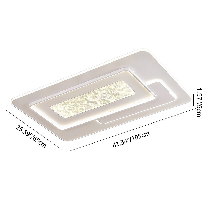 Modern Luxury Rectangular Iron Acrylic LED Flush Mount Ceiling Light For Bedroom