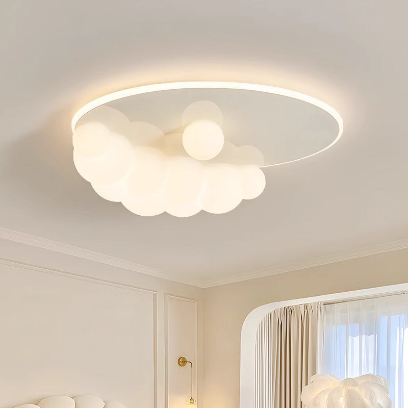 Contemporary Creative Clouds Iron PE LED Flush Mount Ceiling Light For Bedroom