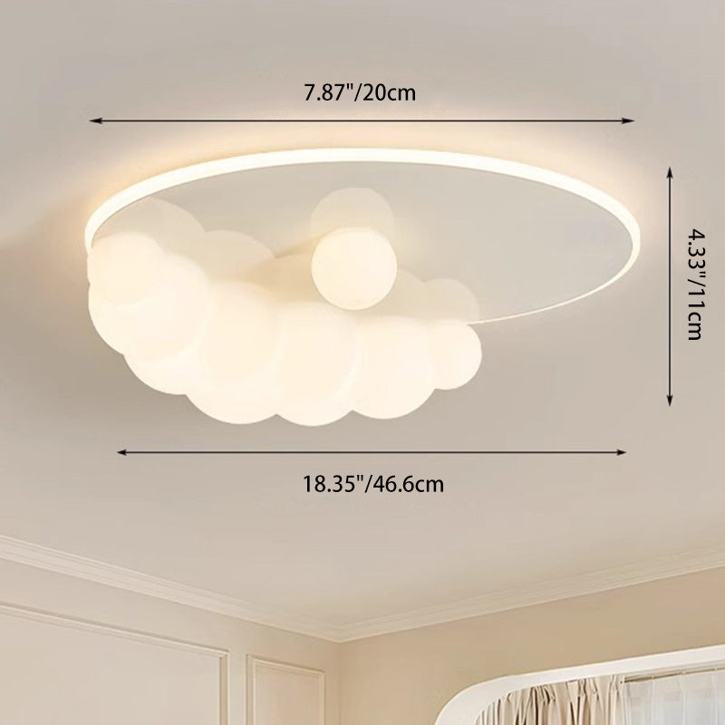 Contemporary Creative Clouds Iron PE LED Flush Mount Ceiling Light For Bedroom