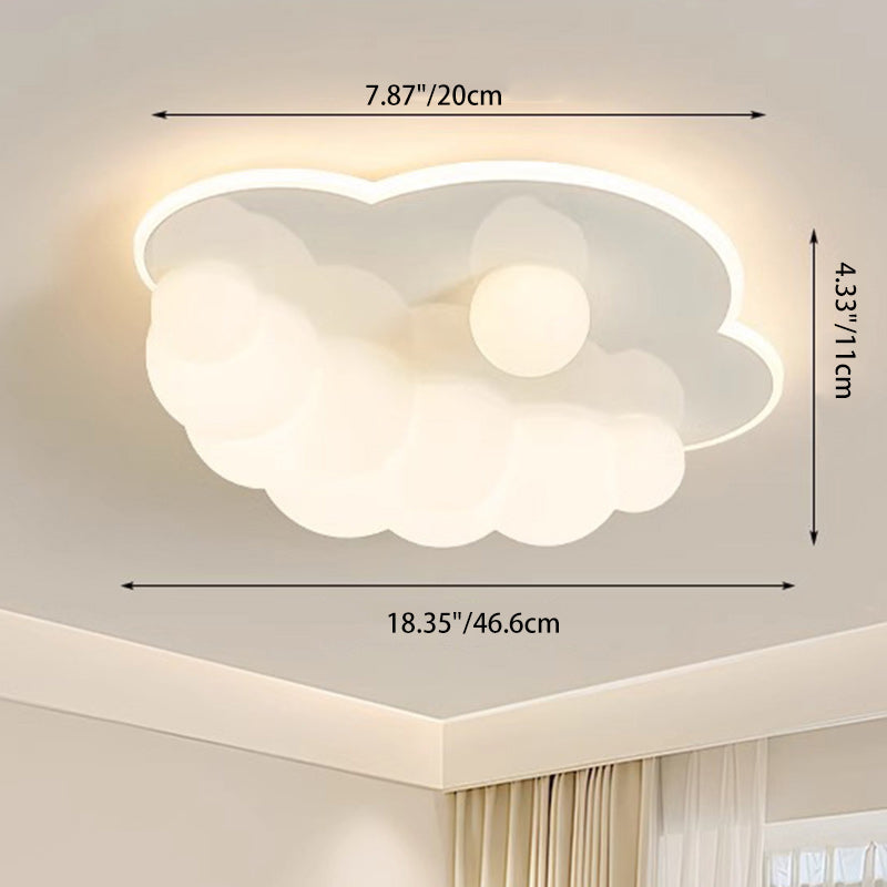 Contemporary Creative Clouds Iron PE LED Flush Mount Ceiling Light For Bedroom
