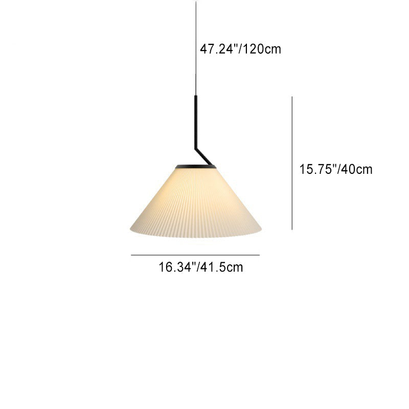 Contemporary Scandinavian Cone Metal Fabric 1-Light Pendant Light For Living Room