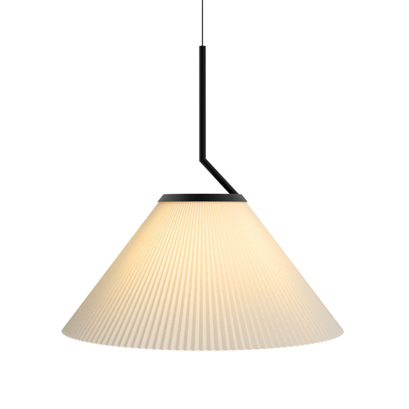 Contemporary Scandinavian Cone Metal Fabric 1-Light Pendant Light For Living Room