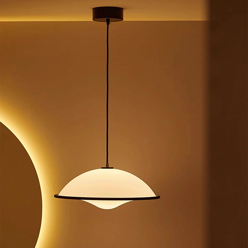 Modern Minimalist Dome Copper Acrylic 1-Light Pendant Light For Bedroom