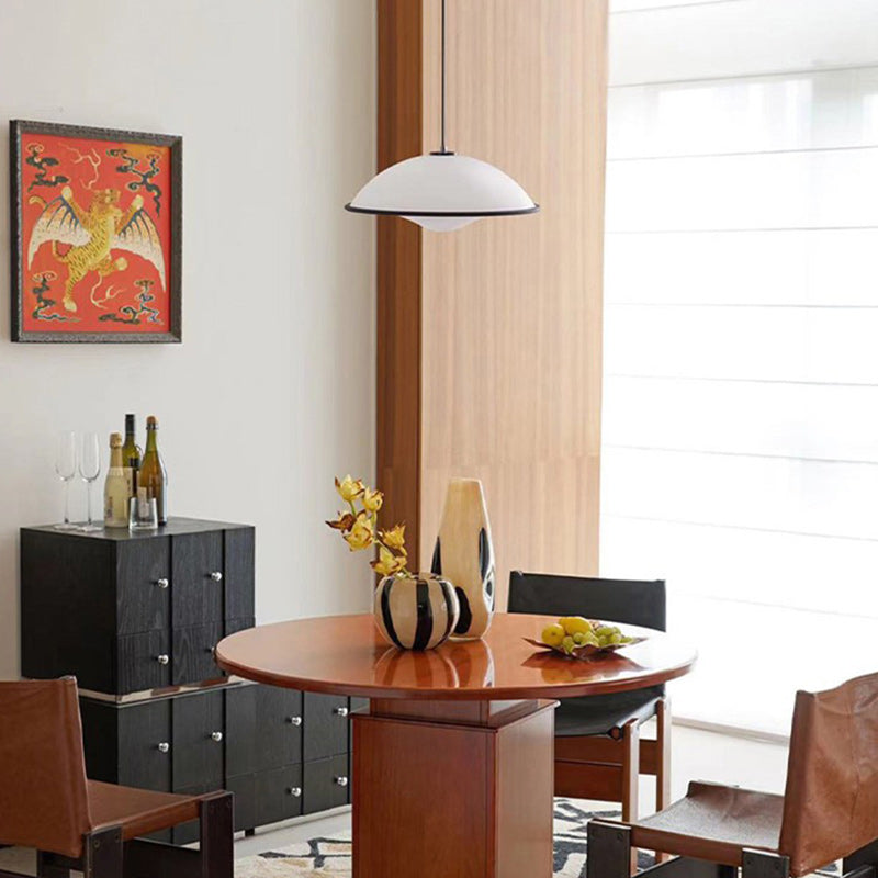 Modern Minimalist Dome Copper Acrylic 1-Light Pendant Light For Bedroom