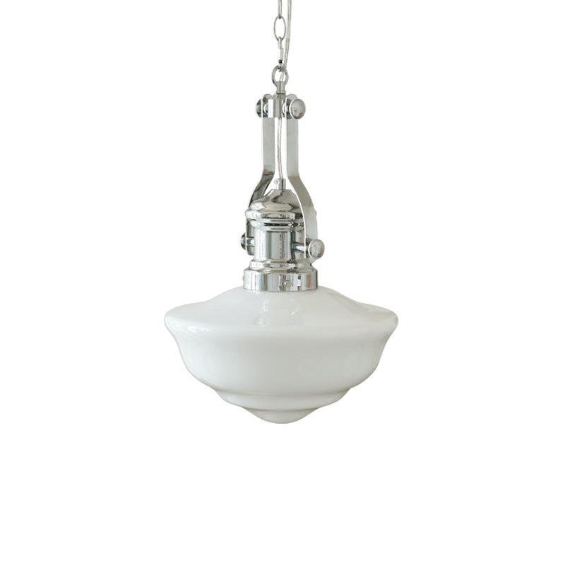 Modern Mid-Century Cone Iron Glass 1-Light Pendant Light For Living Room