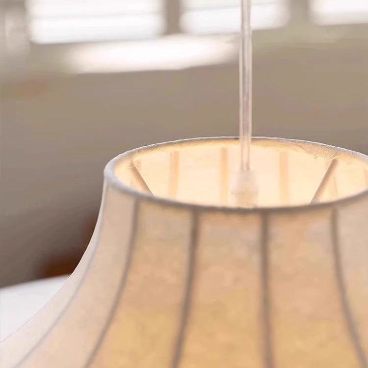 Traditional Japanese Flying Saucer Iron Silk 2/3 Light Pendant Light For Living Room